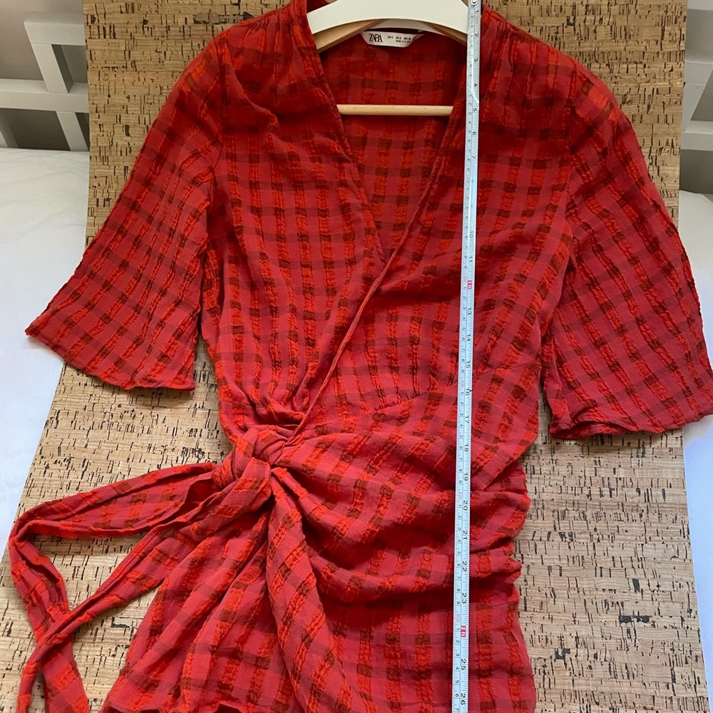 Zara Wrap Seersucker Dress!